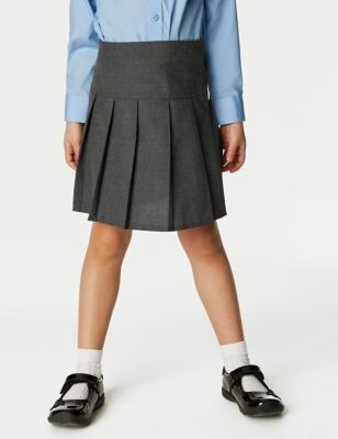 M's 2pk Girls' Crease Resistant School Skirts (2-16 Yrs)