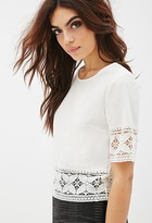 Thumbnail for your product : Forever 21 Floral Crochet-Trimmed Top