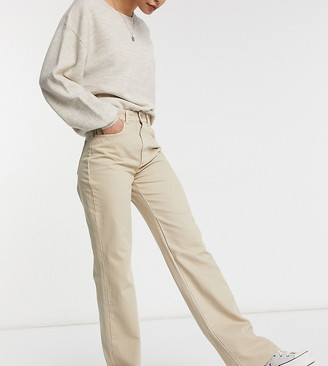 Stradivarius Tall 90s dad jean in sand - ShopStyle