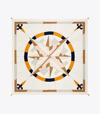 Tory Burch Compass Silk Square Scarf with Charms - ShopStyle Scarves & Wraps