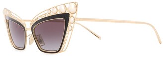 Dolce & Gabbana Eyewear Pearl Embellished Cat Eye Sunglasses