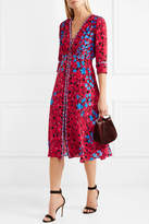 Thumbnail for your product : Saloni Eve Floral-print Silk Crepe De Chine Midi Dress