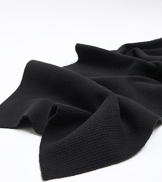 River Island Mens Black Knitted Scarf