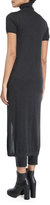 Thumbnail for your product : Brunello Cucinelli Short-Sleeve Turtleneck Front-Slit Tunic, Anthracite