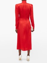 Thumbnail for your product : Alessandra Rich Gathered Silk-satin Dress - Red