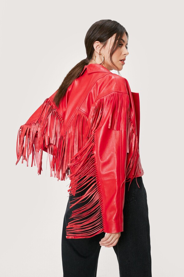 red leather fringe jacket
