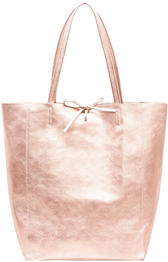 rose gold leather bag