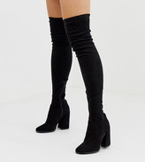 asos design kassidy heeled thigh high boots