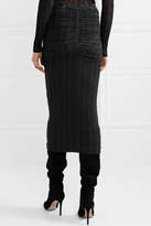 Thumbnail for your product : Max Mara Dalida Ruched Pintriped Stretch-jersey Midi Skirt - Black