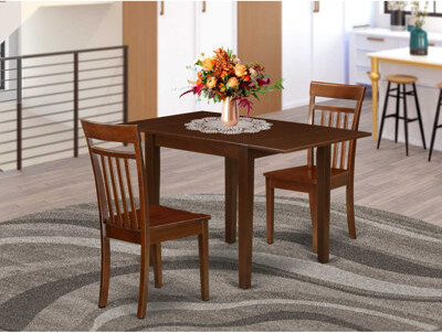 Red Barrel Studio 5-Piece Mahogany Finish Solid Wood Top - Dining Room Set - Seats 4