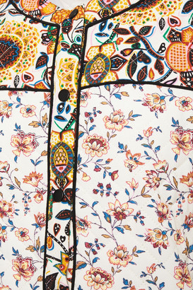 Claudie Pierlot Quilted Floral-print Crepe Jacket