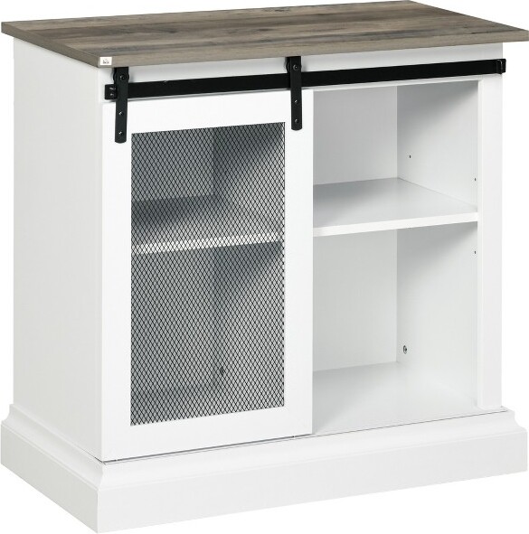 Farmhouse Kitchen Sideboard, Buffet with Sliding Barn