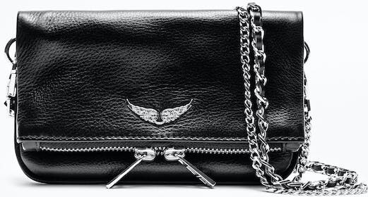 Zadig & Voltaire Rock Nano Python-effect Leather Clutch Bag In