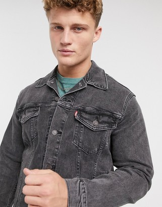 Levi's denim trucker jacket in washed black - ShopStyle