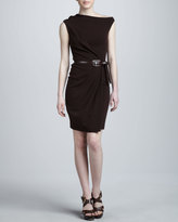 Thumbnail for your product : Kaufman Franco Super-Stretch Crepe Dress, Burgundy