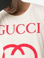 Thumbnail for your product : Gucci oversize t-shirt with interlocking g off white/red