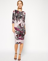 Thumbnail for your product : ASOS Placement Print Floral Dress with Cowl Back