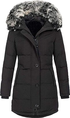 NHNKB Bonprix Women's Coat with Hood Zip Inside Slim Padded Jacket Hoodie  Bonprix Women's Coat - ShopStyle