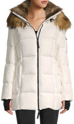 s13 faux fur quilted puffer jacket