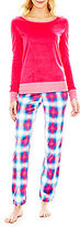 Thumbnail for your product : JCPenney Flirtitude Microfleece Long-Sleeve Tee and Pants Pajama Set