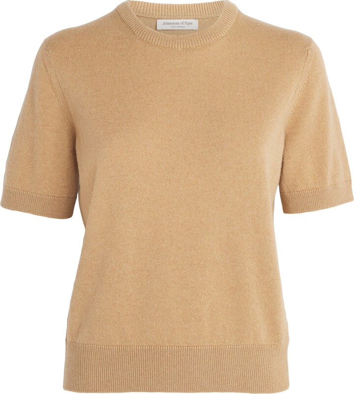 Johnstons of Elgin Cashmere Short-Sleeve Sweater