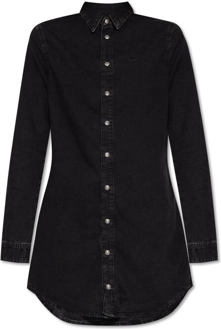 Diesel Long-Sleeve Buttoned Denim Shirt Mini Dress