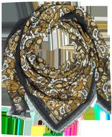 Thumbnail for your product : Moschino Teddy Bear Print Wool & Silk Wrap w/Fringes