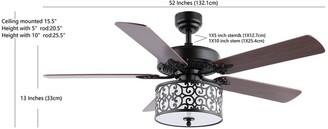 Jonathan Y Designs Paolo 52In 3-Light Scroll Drum Shade Led Ceiling Fan With Remote