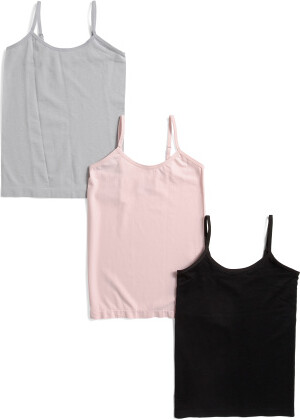 TJMAXX Girls 3Pk Seamless Camisoles, Nylon/Spandex