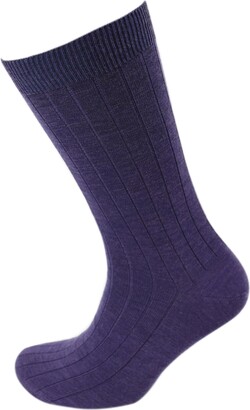 Viyella Mens Wool Short Ribbed Sock