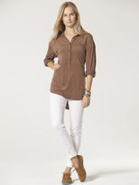 Thumbnail for your product : C&C California Faux suede roll sleeve tunic