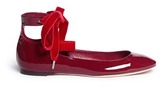 Thumbnail for your product : Nobrand Velvet ribbon patent leather ballerina flats