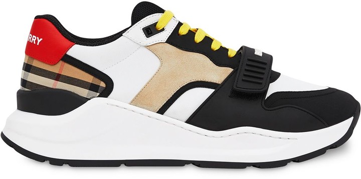 Burberry Panelled Low-Top Sneakers - ShopStyle