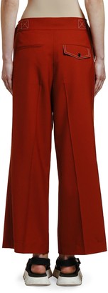 Marni Side-Belted Stitched Wool Trousers