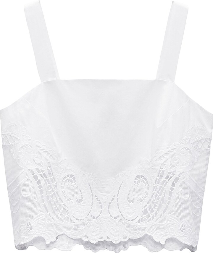 Rag & Bone Women's Clem Lace Tank Top - White - Size XXS