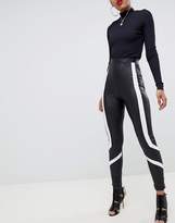 Thumbnail for your product : ASOS Tall DESIGN Tall leather look leggings with panelling