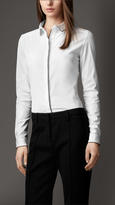 Thumbnail for your product : Burberry Contrast Trim Stretch Cotton Blend Shirt