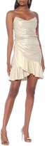 Thumbnail for your product : Balmain Ruffle-trimmed lame miniskirt