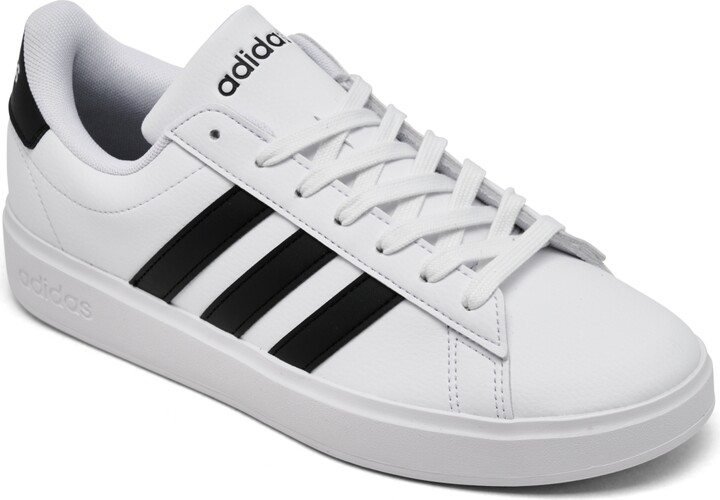 adidas Women's Grand Court Cloudfoam Lifestyle Court Comfort Casual Sneakers from Finish Line - White, Core Black