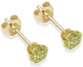 Thumbnail for your product : 9ct Gold Light Peridot Coloured CZ Stud Earrings