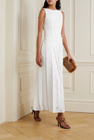 Thumbnail for your product : Erdem Petra Pleated Broderie Anglaise Midi Dress - White