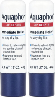 Aquaphor Aquaphor, Lip Repair Stick, Immediate Relief, 2 Sticks, 0.17 oz (4.8 g) Each