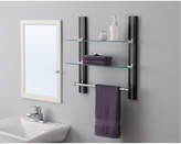 Thumbnail for your product : Neu Home Storage Neu Home 2-Tier Adjustable Glass Shelf With Towel Bar