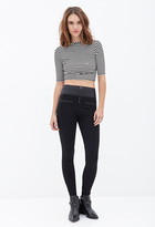 Thumbnail for your product : Forever 21 Coated High-Rise Leggings