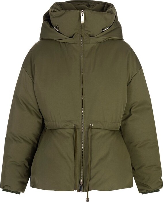 Alexander McQueen Peplum Drawstring Waist Puffer Jacket
