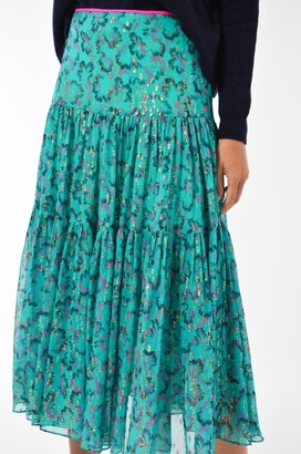 Libelula Midi Emma Skirt Turquoise Awakening Print