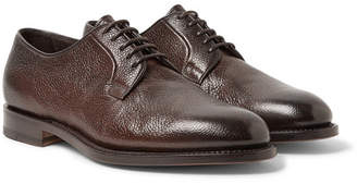 Santoni Pebble-Grain Leather Derby Shoes - Men - Burgundy