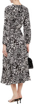 Thumbnail for your product : Milly Gathered leopard-jacquard midi wrap dress
