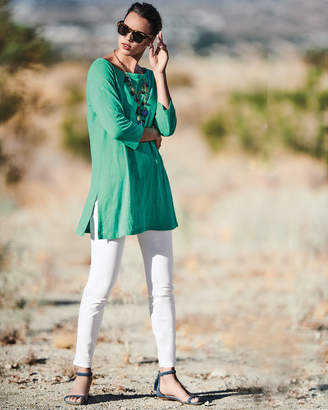Eileen Fisher Petite 3/4-Sleeve Organic Linen Jersey Tunic