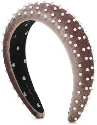 Lele Sadoughi Exclusive to Mytheresa – Embellished velvet headband